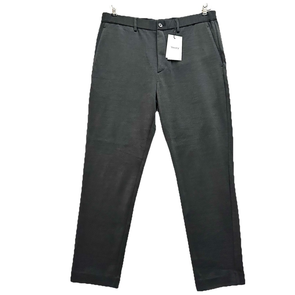 THEORY‎ NWT Terrance BB Byron Casual Dress Pants Large L Cotton Wool Knit Black